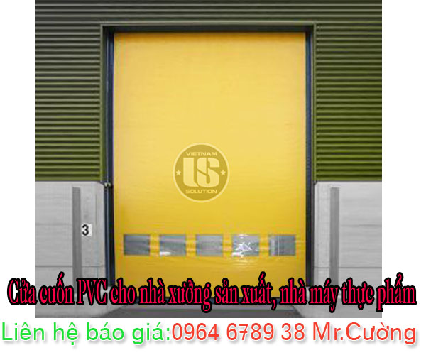 Cửa cuốn PVC cho nhà máy sản xuất, thực phẩm
