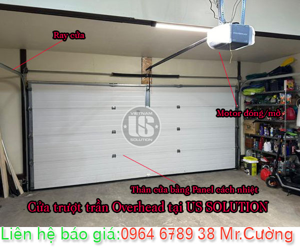 Cửa trượt trần Overhead tại US cho Gara