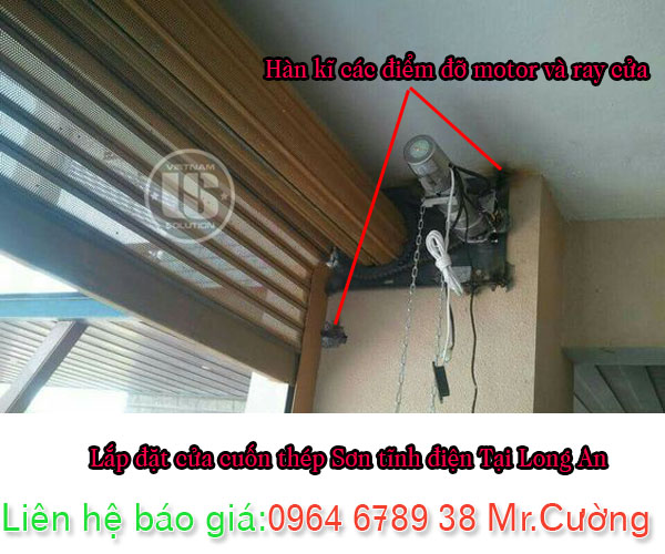 Lắp đặt cửa cuốn thép sơn tĩnh điện tại Long An